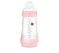 MAM Easy Start Anti-Colic A121 Bottle, Patented Anti-Colic with Teat 2 Made of SkinSoftTM Ultra-Soft Silicone, for Babies from 2 Months, 260 ml Pink, 1 Unit, Self-Sterilising in 3 Minutes