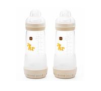 MAM Easy Start Anti-Colic Bottles, 2X 320ml, Self-Sterilising, Cream