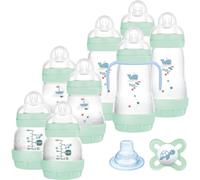 Mam Easy Start Anti-Colic Baby Bottle, 8 Bottles in 130 ml, 160 ml and 260 ml Sizes, 1 Start Nano, 4 Sealant Discs, 1 Extra Soft Grip Spout, Assorted
