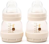MAM Easy Start Anti-Colic Baby Bottles | 2 Pack (2 x 130ml) | Self-Sterlising Baby Milk Bottle | Slow Flow MAM Teat Size 1 | Newborn Essentials | Unisex | (Various Designs)