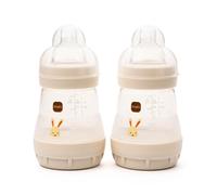 MAM Easy Start Anti-Colic Baby Bottles | 2 Pack (2 x 160ml) | Self-Sterlising Baby Milk Bottle | Slow Flow MAM Teats Size 1 | Newborn Essentials |