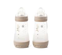 MAM Easy Start Anti-Colic Baby Bottles | 2 Pack (2 x 260ml) | Self-Sterilising Baby Milk Bottle | Medium Flow MAM Teats Size 2 | Newborn Essentials | Unisex (Various Designs)