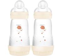MAM Easy Start Anti-Colic Baby Bottles | 2 Pack (2 x 260ml) | Self-Sterilising Baby Milk Bottle | Medium Flow MAM Teat Size 2 | Newborn Essentials |