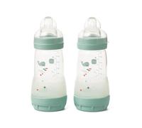 MAM Easy Start Anti-Colic Baby Bottles | 2 Pack (2 x 260ml) | Self-Sterilising Baby Milk Bottle | Medium Flow MAM Teat Size 2 | Newborn Essentials | Blue (Various Designs)