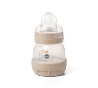 MAM Easy Start Anti-Colic Baby Milk Bottle | Pack of 1 x 130ml | Self-Sterlising | Slow Flow MAM Teats Size 0 | Newborn Essentials | Cream (Various Designs)