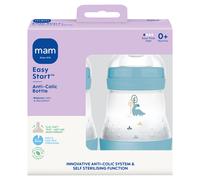 Mam Easy Start Anti-Colic Bottle 0+ Months, 2 x 160ml, Grey (Designs May Vary)