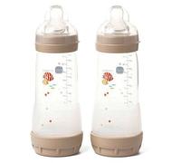 MAM Easy Start Anti-Colic Baby Bottle, 260ml, Pack of 2, Grey