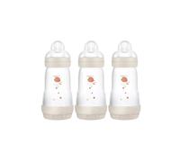 MAM Easy Start Anti-Colic Baby Bottles | 3 Pack (3 x 260) | Self-Sterilising Baby Milk Bottle | Medium Flow MAM Teats Size 2 | Newborn Essentials | Seashell (Various Designs)