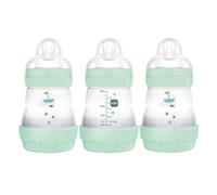 MAM Easy Start Anti-Colic Bottle 5 oz (3-Count), Baby Essentials, Slow Flow Bottles with Silicone Nipple, Baby Bottles for Baby Boy, Blue