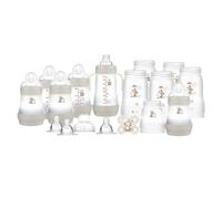 MAM Easy Start Anti-Colic Bottle Starter Set | 17 Pieces | Includes 12x Bottles and MAM Original Start 0-2 Month Soother | Baby Gift Set of Newborn