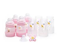 MAM Easy Start Anti-Colic Bottle Starter Set | Includes 4X Feeding Bottles and MAM Original Start 0-2 Month Soother | Self-Sterilising | Baby Gift Se