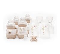 MAM Easy Start Anti-Colic Bottle Starter Set | Includes 4X Feeding Bottles and MAM Original Start 0-2 Month Soother | Self-Sterilising | Baby Gift Set