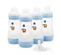 MAM Easy Start AntiColic Bottles, 4X 260ml, SelfSterilising, Blue