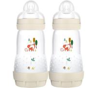 MAM Easy Start Colours of Nature Self Sterilising Anti-Colic Baby Bottle (2 x 260ml Foxes), Matt Bottles with MAM teats, Baby Bottle for Reduced Colic