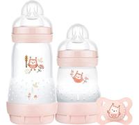 MAM Easy Start Colours of Nature Starter Self Sterilising Anti Colic Starter Set (Owls), Non-Shiny Matt Finish Newborn Bottle Set and Soother, Newborn Essentials