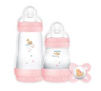 MAM Easy Start Colours of Nature Starter Set Includes 1 × 260ml Bottle 1 × 160ml Bottle & 1 × 0+ Months Soother Pink