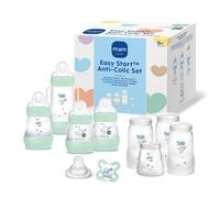 MAM Easy Start Self Sterilising Anti Colic Starter Set, Newborn Bottle Set and Soother, Newborn Essentials, Pastel Green, Sold in Foreign Language