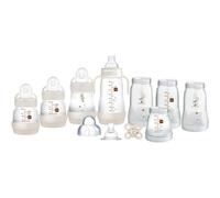 MAM Easy Start Self Sterilising Anti Colic Starter Set, Newborn Bottle Set and Soother, Newborn Essentials, White (Designs May Vary)