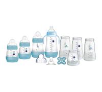 MAM Easy Start Self Sterilising Anti Colic Starter Set, Newborn Bottle Set and Soother, Newborn Essentials, Blue (Designs May Vary)