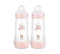 MAM Easy Start Set of 2 Anti-Colic Self-Sterilizing Bottles with Teat Size 3, 4+ Months, 320 ml, Pink
