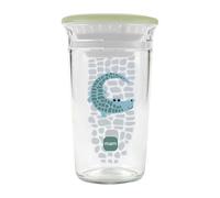 MAM Easy to Drink Toddler Cup | 290ml | 360° Rim for Sipping at Any Angle | Clear Like Glass | Easy to Hold | One Piece Soft Silicone Valve | Baby Accessories | Green