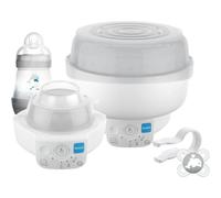 MAM Electric Baby Bottle Steriliser & Express Bottle Warmer; with 6 Functions ? Includes 1x 160 ml Easy Start Anti-Colic Bottle & 1x MAM 0-2 Months