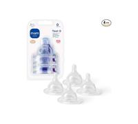 MAM Extra-Slow Flow Teats Size 0 Suitable for Newborns SkinSoft Silicone Teats for Baby Bottles Fits All MAM Bottles Baby Feeding Essentials Pack of 4