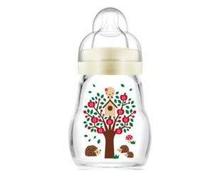 MAM Feel Good Glass Baby Bottle with Teat Size 1, 0+ Months, 170 ml, Neutral