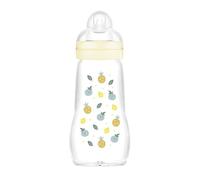 MAM Feel Good Glass Bottle Pack of 1 (1 x 260 ml), MAM Bottle with Medium Flow MAM Teats Size 2, Newborn Essentials, MAM Baby Bottles for 2+ Months, White