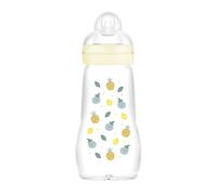 MAM Feel Good Glass Bottle | 1 Pack (1 x 260ml) | MAM Glass Bottle with Medium Flow Teat Size 2 | Baby Accessories for Newborn | White (Various