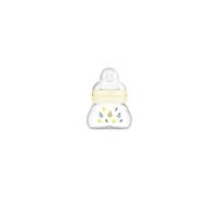 MAM Feel Good Glass Bottle | 1 Pack (1 x 90ml) | Extra Slow Flow MAM Teat Size 0 | Baby Accessories for Newborn | Unisex (Various Designs)