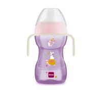 MAM Fun to Drink Cup & Glow Handles | Spill-Free Sippy Cup for Toddlers | Non-Slip Handles | Encourages Independent Drinking | Pink (Various Designs)