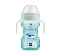 MAM Fun to Drink Cup & Glow Handles | Spill-Free Sippy Cup for Toddlers | Non-Slip Handles | Encourages Independent Drinking | Baby Accessories | Blu