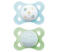MAM Genuine Pacifier S157 - with Skinsofttm Silicone Teat Ultra Soft 0+ Months Baby Blue (Pack of 2) with Automatic Sterilizer Box
