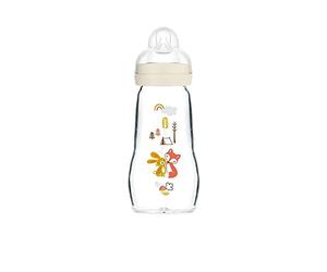 MAM Glass Bottle 260ml Silk Teat 0 Months +