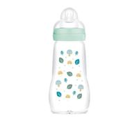 MAM Glass Bottle 260ml Silk Teat 2 Months + - Blue