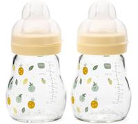 MAM Glass Bottle, 2X 170ml, with SkinSoft Silicone Teat, Unisex