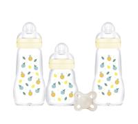 MAM Glass Bottle Starter Set Anti-Colic Self-Sterilising Baby Feeding Kit NEW