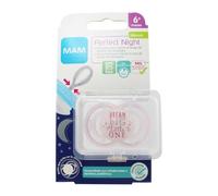 MAM Glow in The Dark Pacifier, 6 Months, Extra Thin and Flexible Silicone Teat Easy Acceptance, with Self-Sterilizing Box, MAM Perfect, Bright Pink, Pack 1 pc