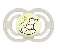 MAM Glow-in-The-Dark Pacifier, from 16 Months, Extra Thin and Flexible Silicone Teat Easy Acceptance, with Self-Sterilizing Box, Perfect, Bright Neutral, Pack of 1