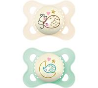 MAM Latex Original Night Soothers | 0-6 Months | Glow in the Dark Dummies | Com