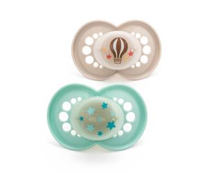 MAM Latex Original Night Soothers | 18-36 Months | Glow in The Dark Dummies | Comes in Dummy Steril