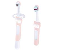 MAM Learn to Brush Set (1 Baby's Brush Toothbrush 1 Training Brush 1 Safety Shield) Baby Toothbrushes with Brushy The Bear Interactive App for Gi
