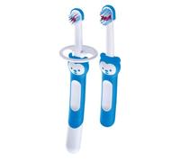 Mam Learn to Brush Set, Children's Teeth Toothbrush Long Handled Toothbrush for Oral Hygiene Autonomy, Soft Toothbrushes for 5+ Months, Light Blue - 60g
