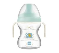 MAM Learn to Drink Cup | 190 ml Toddler Drink Cup Glow-in-The-Dark Bottle Handles | for Baby Feeding and Learning to Drink | Blue (Various Designs)