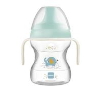MAM Learn to Drink Cup | 190 ml Toddler Drink Cup with MAM Glow-in-The-Dark Bottle Handles | for Baby Feeding and Learning to Drink | Blue (Various Designs)