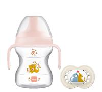 MAM Learn to Drink Cup, Bottle Handles and Soother, 6+ Months Baby with Removable Handles, Baby Feeding Accessories, 190 ml, Pink (Designs May Vary)