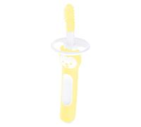 MAM Massaging Brush for Baby's Oral Care, Baby Training Toothbrush with Safety Shield, Perfect for Baby's First Toothbrush, Dental Care, Yellow