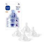 MAM Teats Size 2 | 4 Pack | Medium Flow | Fits All MAM Bottles | Suitable from 2+ Months | Made from SkinSoft Silicone | Baby Accessories for Newborn