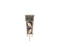 Mam - Memorial Metal Grave Vase With Gold Leaf - Black